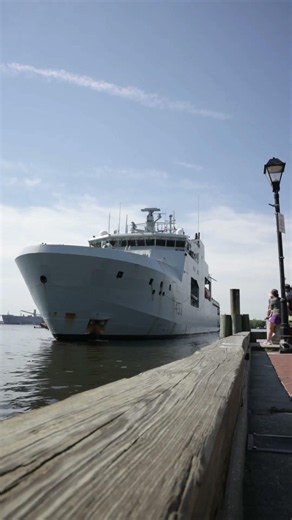 HMCS William Hall moors at Broadway Pier, Baltimore, June 25, 2026