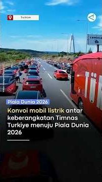Electric car convoy escorts the Turkish National Team's departure for the 2026 World Cup