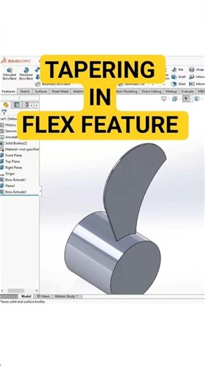 Tapering In Flex Feature |Solidworks💯 #solidworks #automobile #art #shorts #youtubeshorts #trending