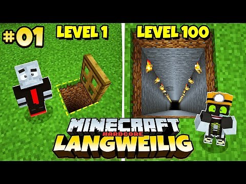 Level 1 HÖHLE vs Level 100 HÖHLE?! - Minecraft Hardcore LANGWEILIG