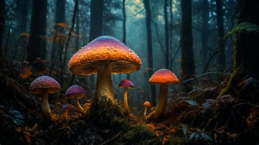Mushrooms, Toadstools, Forest. Free Stock Video