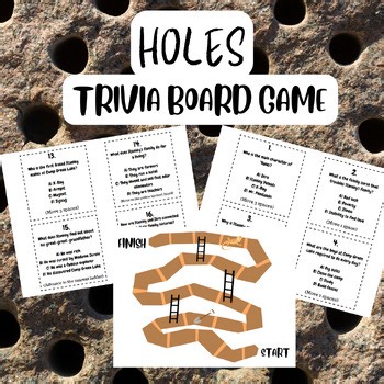 Holes Review Board Game | Novel Review Activity