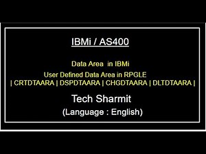 IBMi (AS400) - User defined data area in IBMi | rpgle programming tutorial | as400 beginners English