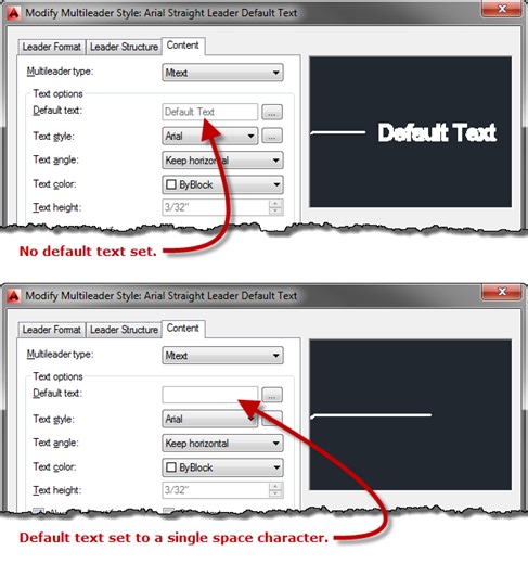 Multileader default text