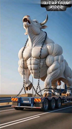 The tiger freed the cow from the chains! #ai #cow #tiger #viral #shorts