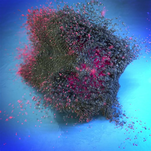 Particle smash using Grains for the shell and fluids for the interior. @insydium_ltd #FUSED #simulation