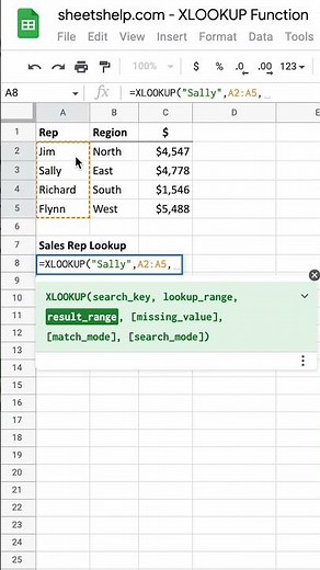 Learn The XLOOKUP Function | Google Sheets