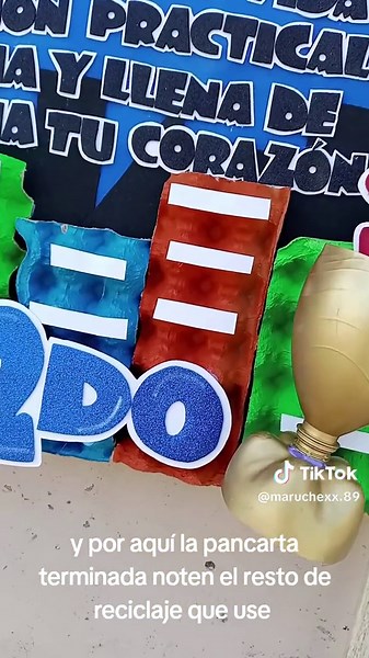 Ideas para pancarta escolar con material reciclado