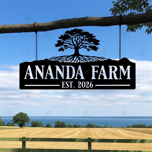 Farm Name Metal Sign With Tree of Life, Outdoor Hanging Ranch Wall Decor - Etsy Australia