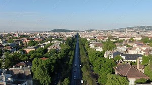 Andrassy Avenue (Andrassy ut), most famous street of Budapest, Hungary