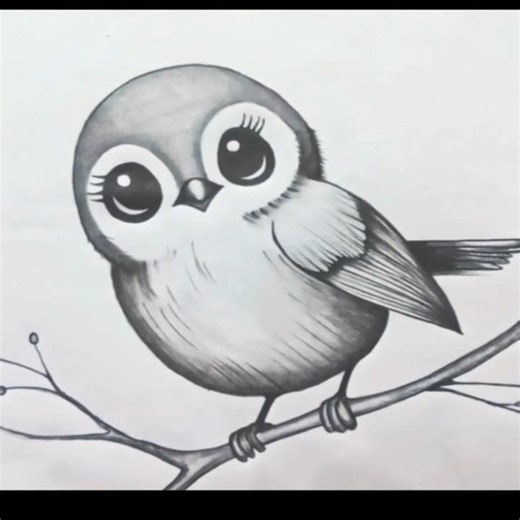 Cute Bird Art Tutorial | Easy Pencil Sketch for Beginners #shorts #art