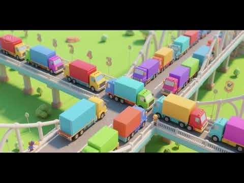 Counting Trucks on the Bridge | Numbers Song for Kids & Preschool Learning