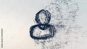 Man logo, a design consisting of a code of numbers and a symbol. Abstract man icon in computer cyber network on a light background