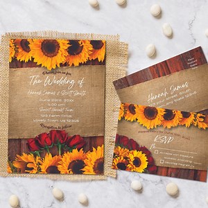 Boho Wedding Invitation Template, Sunflowers and Roses Wedding Print Set, Rustic Wedding Invite, Boho Chic Wedding Invitation, Rustic RSVP - Etsy