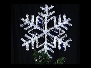 Cool White LED Stellar Dendrite Christmas Snowflake Tree Top Decoration