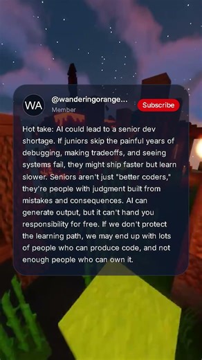 AI might create fewer Senior Devs, not more