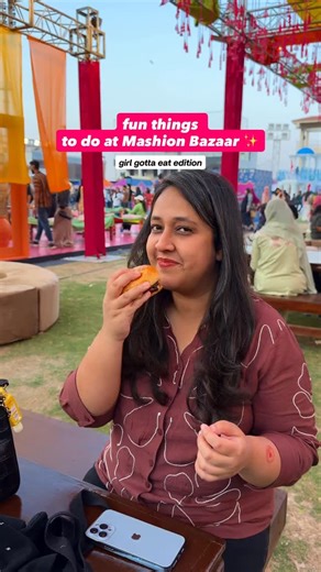 Girl Gotta Eat on Instagram: "fun things to do at Mashion Bazaar 🙊🍔 [food edition] also a great way to complete your daily steps. 😂 if you are going today, check all these reccs out! 💖 had delicious dumplings, vada pav, tiramisu, grilled burgers and more 💃 📍: Moin Khan Academy 🪁: Basant Themed ⏰: gates open 3:30ish 🎫: get your tickets in advance and go early! today is the last day to attend. @mashionpk @mashionbazaar [🎥: in partnership]"
