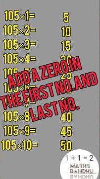 Know this 105 table trick 🤯 ||105 table trick