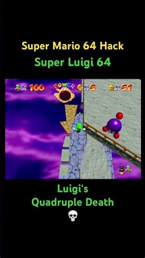 Luigi‘s Quadruple Death 💀 In Super Luigi 64 - Super Mario 64 Hack