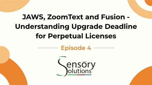 "Upgrade Deadline for JAWS, ZoomText, Fusion Licenses" | Sensory Solutions posted on the topic | LinkedIn