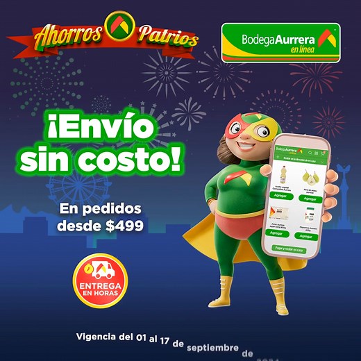Haz tu pedido de despensa en Bodega Aurrera en línea y disfruta de envío sin costo y entrega en horas. ¡Baja la app! | Bodega Aurrera