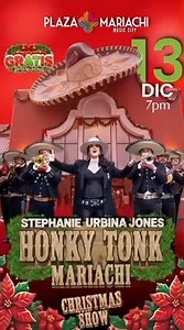 Experience the magic of “Merryiachi Christmas” as Stephanie Urbina Jones and her Honky Tonk Mariachi light up Plaza Mariachi with a joyful, high-energy holiday performance. Blending the soul of Country with the heart of Mexico, the show delivers festive music, dazzling musicianship, and the warm spirit of the season. It’s a one-of-a-kind Christmas celebration you won’t want to miss! 🎟️ FREE 📅 Saturday, December 13, 2025 🕖 Show starts at 7:00 PM 📍 Plaza Mariachi, 3955 Nolensville Pike, Nashvi