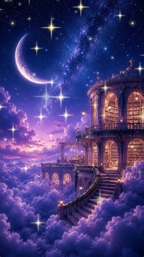 Celestial Library ✨ Star Rain Cosmic Ambience ‪@TheIdanaCalmingRoom‬