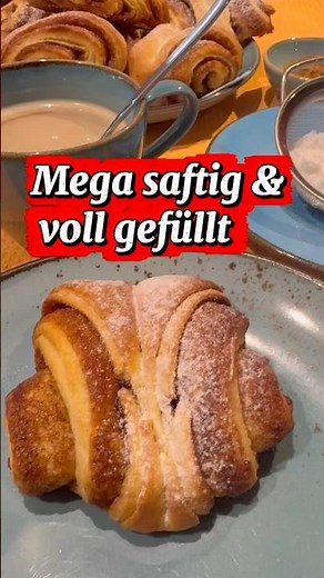 Mega leckere Franzbrötchen 🥐ganz viel Füllung😋einfache Zimtschnecken besser als in Hamburg #Backen