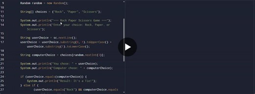 I’m excited to share a simple Rock–Paper–Scissors game developed using Java as part of my learning journey #internpe#java programming | KARTHICK A