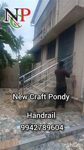 304 Grade Jindal Stainless Steel Staircase Handrail Installation | New Craft Pondy