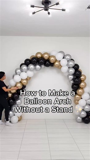 InflateDecorateCelebrate on Instagram: "Learn how to make a beautiful freestanding balloon arch without a stand or frame! In this step-by-step tutorial, I’ll show you how to build it using balloon clusters and fishing line —perfect for parties, birthdays, and any special event. Beginner-friendly, budget-friendly, and so much easier than you think ✨ . . . #balloonarch #balloontutorial #hack #DIY #balloon"