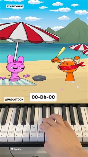 Magic or Glitch? 😱🍉 Pinki Sprunki Animation #meme #sprunki #oren ‪@PADLOTOON‬ - Piano Tutorial