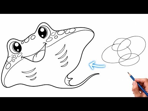 How to Draw a Cute Stingray | Step by Step Easy Drawing Tutorial