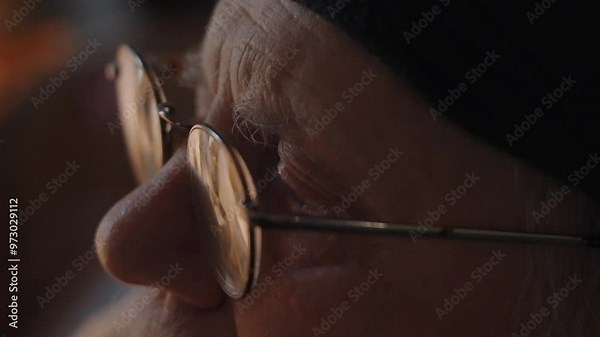 Senior adult working with computer by the desktop sitting in wheelchair