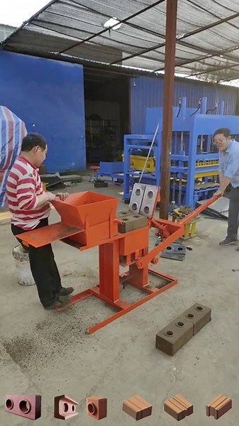 small hand manual soil clay compressed block making machine for issb interlocking brick #claybricks