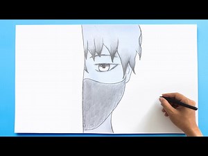 Anime face with mask drawing || Easy anime drawing || How to draw anime step by step - Videos For Kids