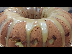 Baking PEAR BUNDT CAKE with brown sugar and butter glazed. #pearcake #butterglazed #cake recipe.
