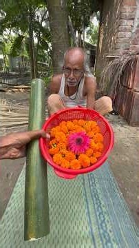 Amazing Flower Basket Made from Bamboo | Handmade Bamboo Craft #amazing