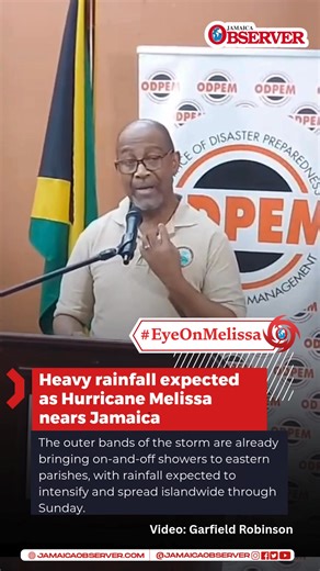 After more than five days of issuing weather bulletins, the Meteorological Service of Jamaica (Met Service) says its team remains on high alert as rainfall linked to Hurricane Melissa begins to spread across the island. The latest updates show that Melissa remains a Category 4 hurricane, moving westward with its centre positioned south of Kingston. https://www.jamaicaobserver.com/2025/10/26/eyeonmelissa-heavy-rainfall-expected-hurricane-melissa-nears-jamaica/ | The Jamaica Observer