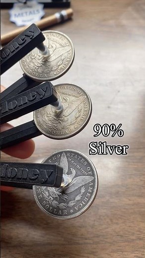 Sounds of Copper, Brass, and a Real 90% Silver Morgan Dollar - ping test