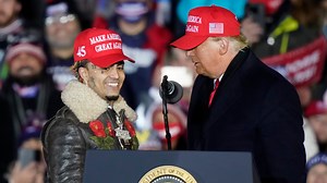 Moment Trump introduces rapper Lil Pump as 'Little Pimp' at Michigan rally