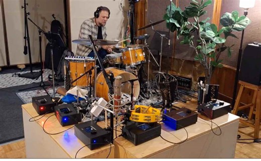 Drum machine actually plays the drums