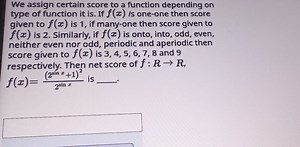 We assign certain scores to a function depending on the type it... | Filo