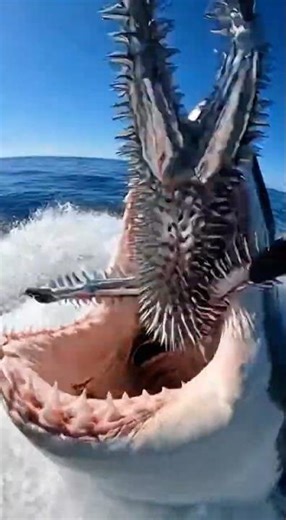 Caught on Camera: A Shark Attacks a Man Covered in Spikes!#shorts