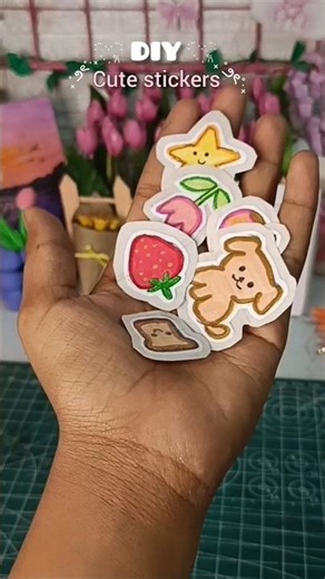 Diy cute stickers | diy stickers | diy journaling stickers | #diysticker #shorts