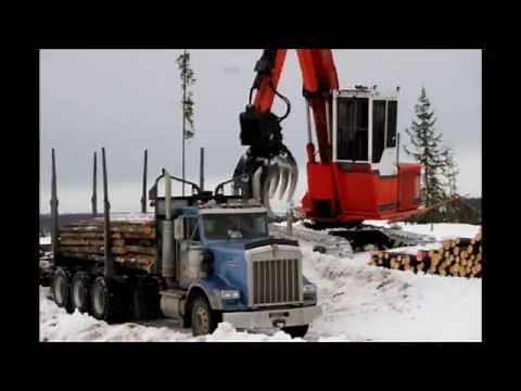 Loading Tri Drive Quad Log Truck
