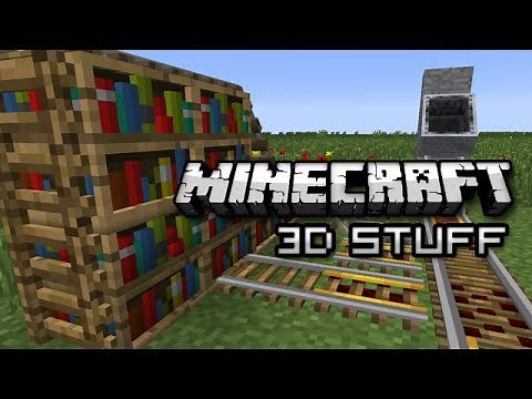Minecraft: Vanilla 3D Rails, Bookshelves, and Ladders (1.8 Snapshot)