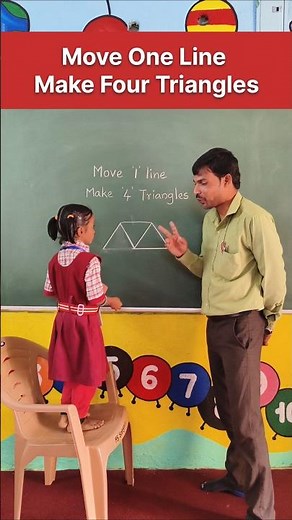 Move 1 Stick to make 4 triangles 📐 | Logical thinking | Mental ability | #mathlogic #iqtest #iq #yt