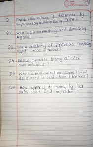 Q1. Explain how calcium is determined by complexometry titratio... | Filo