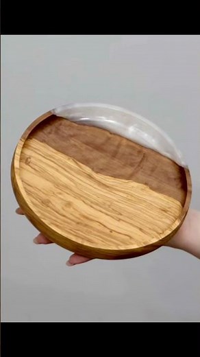Handcrafted Olive Wood Bowls with White Resin epoxy. #epoxyresin #woodworking #woodresin